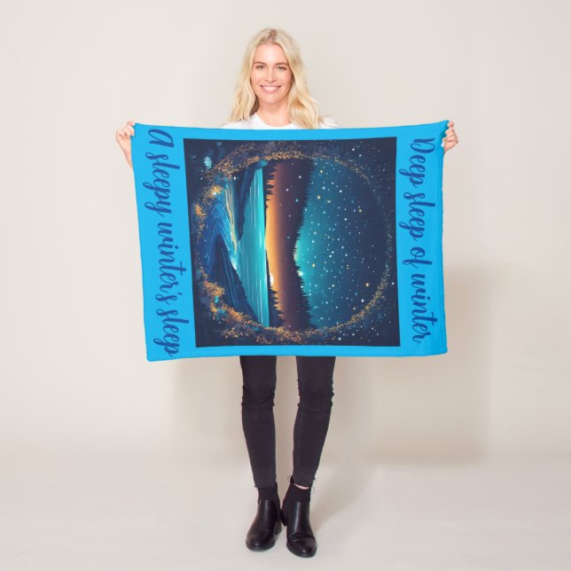Couverture Polaire Rivière Abstraite Fierce avec les étoiles magiques (En situation)