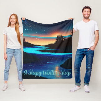 Couverture Polaire Rivière Abstraite Fierce avec les étoiles magiques