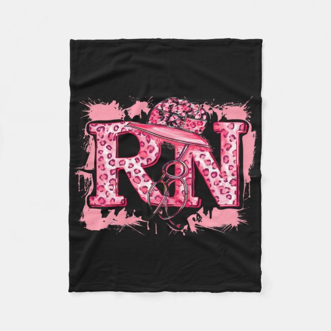 Couverture Polaire Rn Infirmière inscrite Pink Leopard Appréciation S (Devant)