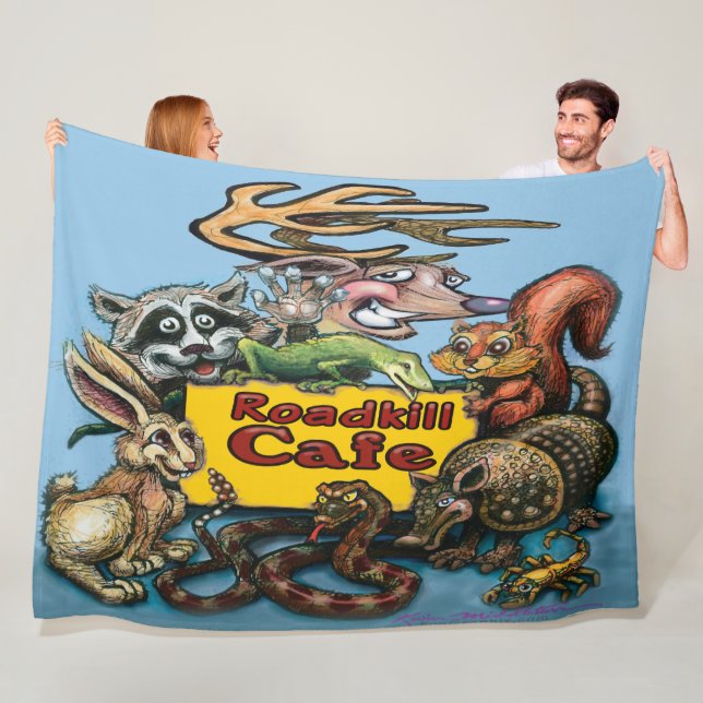 Couverture Polaire Roadkill Café Fleece Blanche (En situation)
