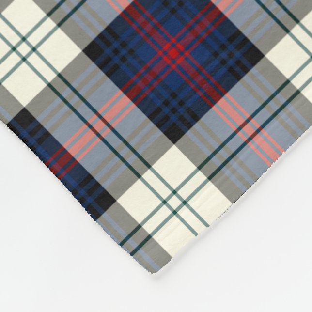 Couverture Polaire Robe Clan Sutherland Tartan bleu et blanc Plaid (Coin)
