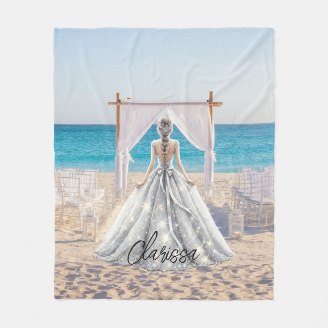 Couverture Polaire Robe de mariée Jour de mariage Mariage à la plage  (Devant)
