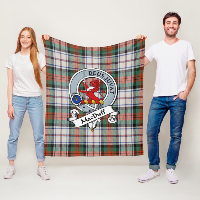Couverture Polaire Robe MacDuff Ancien Clan Badge Tartan Plaid (En situation)