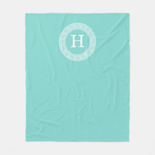 Couverture Polaire Robin Oeuf Wht Grille Grecque Cadre Rnd Initial Mo