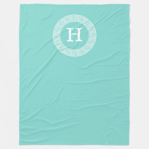 Couverture Polaire Robin Oeuf Wht Grille Grecque Cadre Rnd Initial Mo
