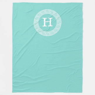 Couverture Polaire Robin Oeuf Wht Grille Grecque Cadre Rnd Initial Mo