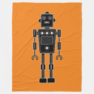 Couverture Polaire Robot 270620/011 - Noir et blanc sur orange