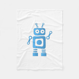 Couverture Polaire Robot rétro bleu