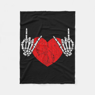 Couverture Polaire Rock Skeleton Coeur Main Rock Et Rouleau