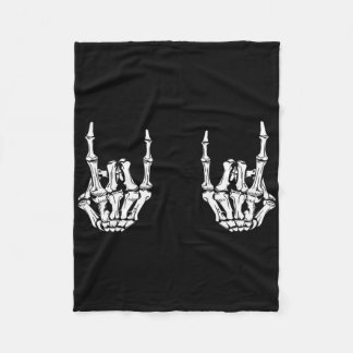 Couverture Polaire Rock Star Rock Skeleton Hands Rockfun Hallow