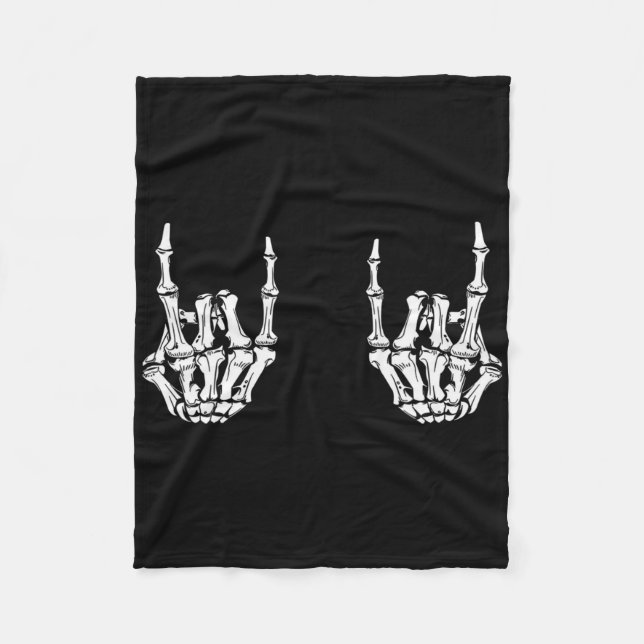 Couverture Polaire Rock Star Rock Skeleton Hands Rockfun Hallow (Devant)
