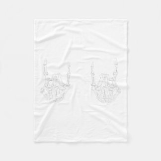 Couverture Polaire Rock Star Rock Skeleton Hands Rockfun Hallow