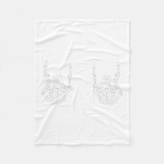 Couverture Polaire Rock Star Rock Skeleton Hands Rockfun Hallow (Devant)