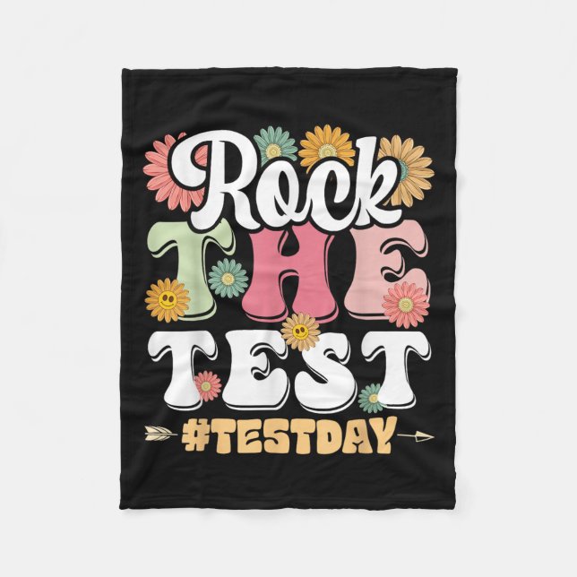 Couverture Polaire Rock The Test Testing Day Groovy Motivational Teac (Devant)