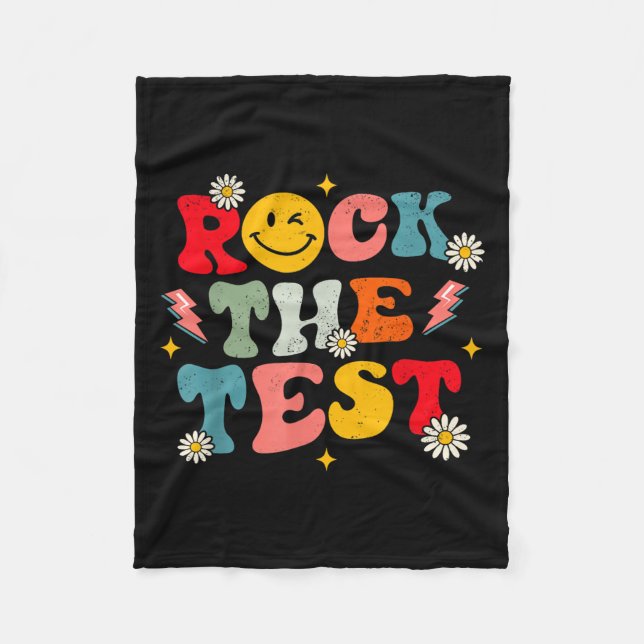 Couverture Polaire Rock The Test Testing Day Retro Motivational Teach (Devant)