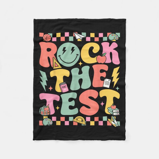 Couverture Polaire Rock The Test Testing Day Retro Motivational Teach (Devant)