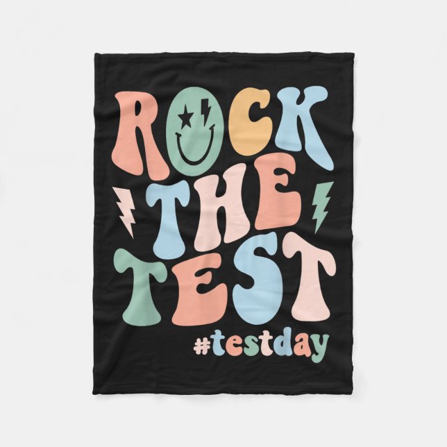 Couverture Polaire Rock The Test Testing Day Retro Motivational Teach (Devant)
