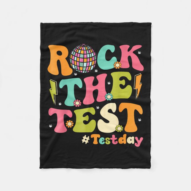 Couverture Polaire Rock The Test Testing Day Retro Motivational Teach (Devant)