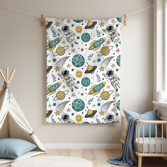 Couverture Polaire Rocket Adventure Blanket Space Gift for Newborn (Rocket Adventure Blanket Space Gift for Newborn)