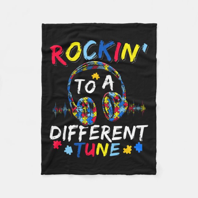Couverture Polaire Rockin' À Un Autisme Autiste Différent Tune (Devant)