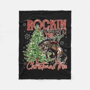 Couverture Polaire Rockin' Autour De L'Arbre À Cowboy De Noël Père No