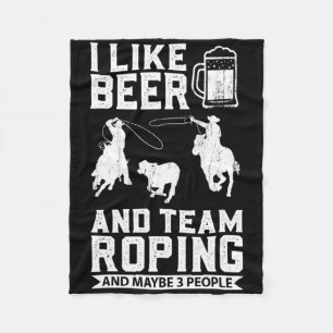 Couverture Polaire Rodeo Cowboy Barrel Racing Team Roping Horseback R
