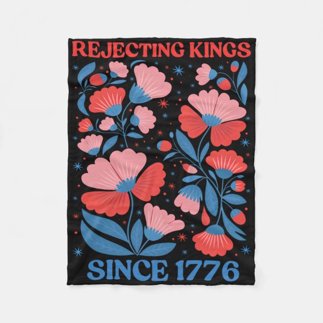 Couverture Polaire Rois Refusant Rétro Depuis 1776 Femmes Floral Boho (Devant)