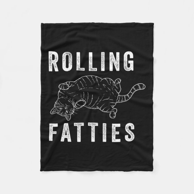 Couverture Polaire Rolling Fatties Chonk Amoureux des chats Cadeau Ch (Devant)
