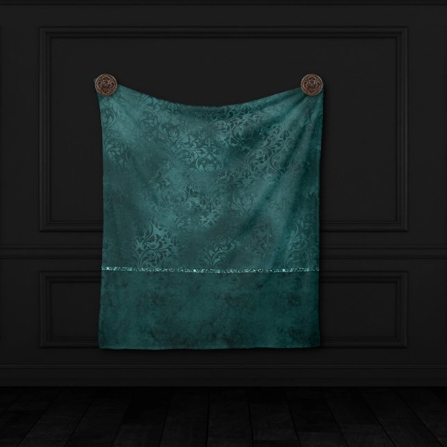 Couverture Polaire Romance Turquoise de minuit | Dark Satiny Grunge D (Créateur téléchargé)