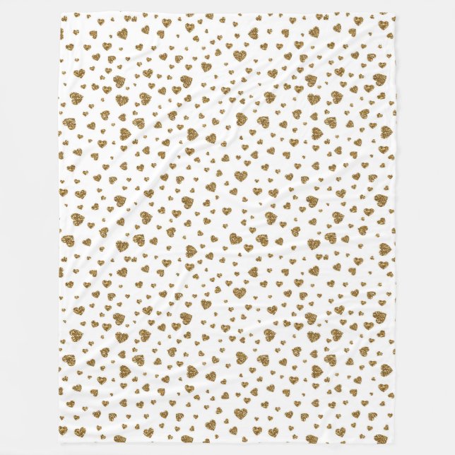 Couverture Polaire Romantique "I Love You" en or faux coeur de partie (Devant)