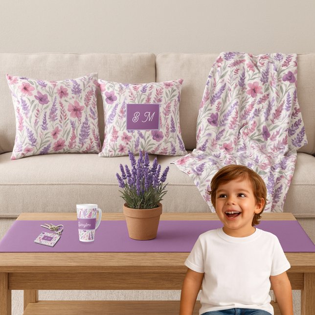 Couverture Polaire Romantique lila rose pastel Botanique prés de prin (Créateur téléchargé)