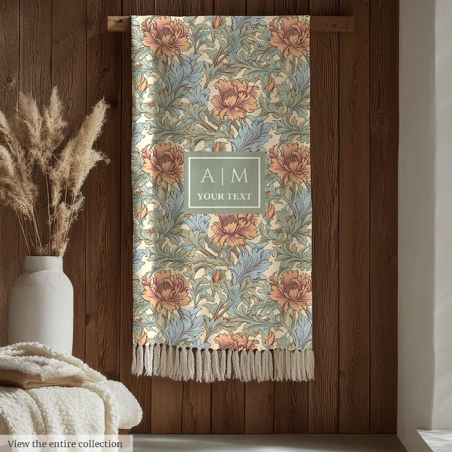 Couverture Polaire Romantique Morris couleurs pastel jeter la couvert (Romantic Morris style pastel colors throw blanket)