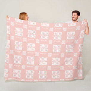 Couverture Polaire Romantique ROSE XOXO L'Amour Ne Fait Jamais Défaut