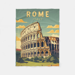 Couverture Polaire Rome Italie Colisée Voyage Art Vintage