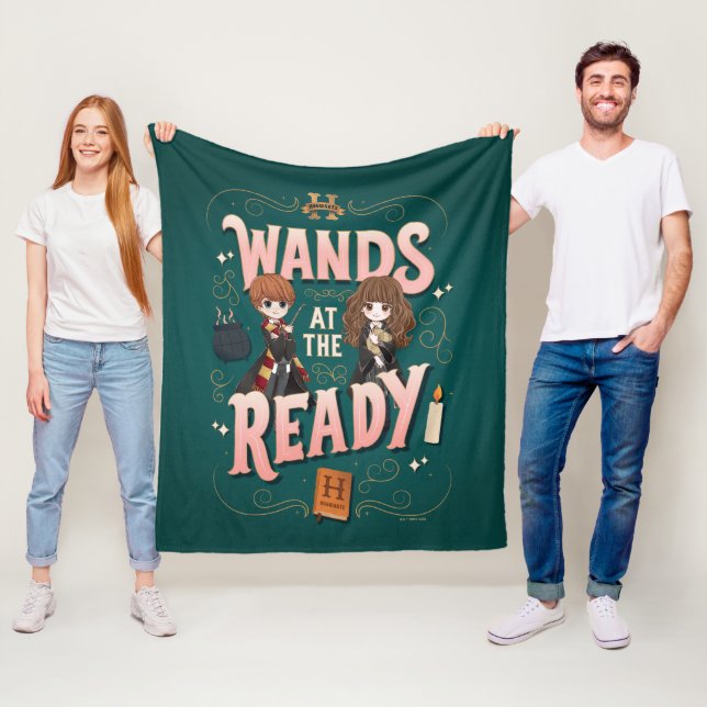 Couverture Polaire Ron & Hermione Wands au Ready (En situation)