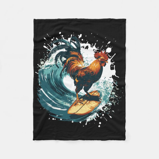 Couverture Polaire Rooster Surfing Animal Sport Surfer  (Devant)