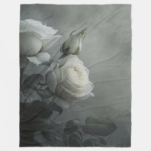 Couverture Polaire Rose blanche