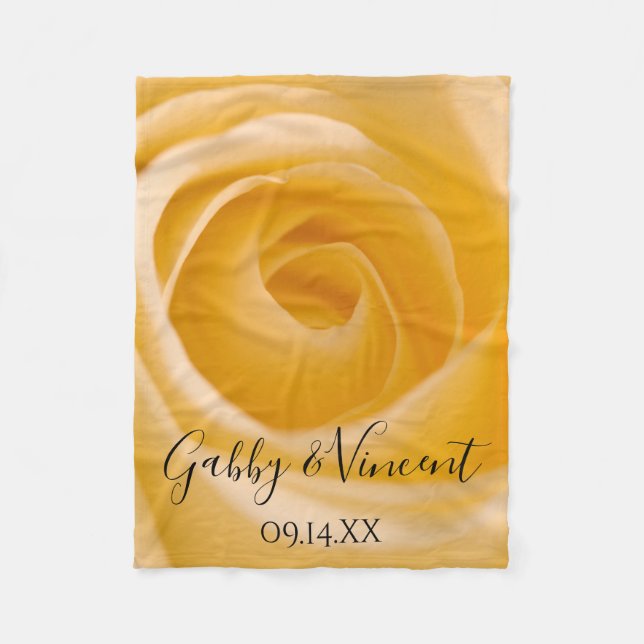 Couverture Polaire Rose blanche Mariage floral (Devant)