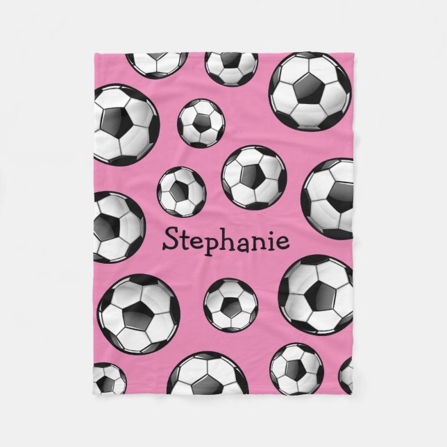 Couverture Polaire Rose brillant de ballon de football (Devant)