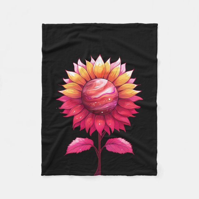 Couverture Polaire Rose céleste-noir (Devant)