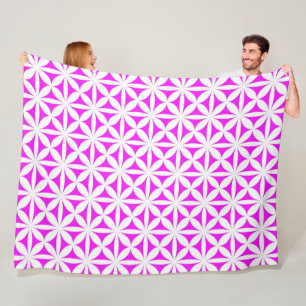 Couverture Polaire Rose chaud moderne / Impression Fleur rétro
