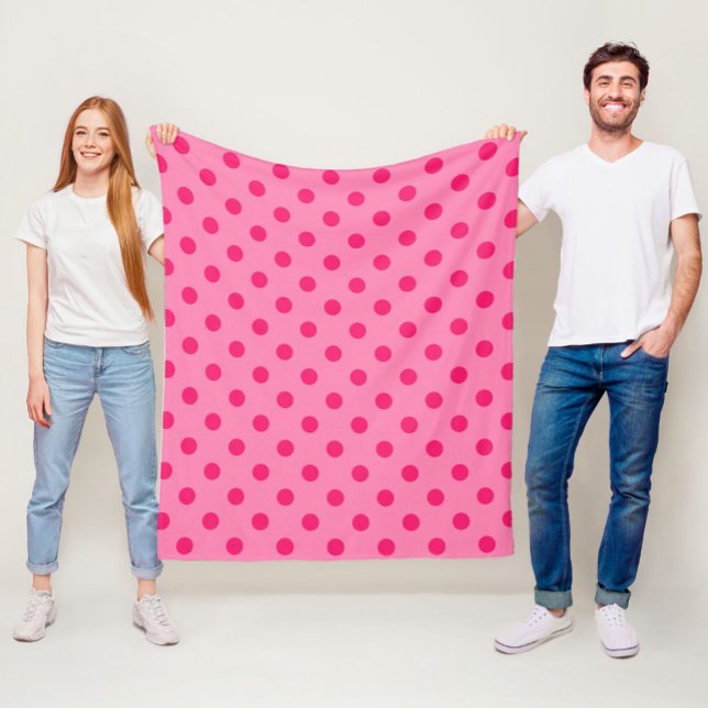 Couverture Polaire Rose Chaud Sur Pois Rose Design Motif (Créateur téléchargé)