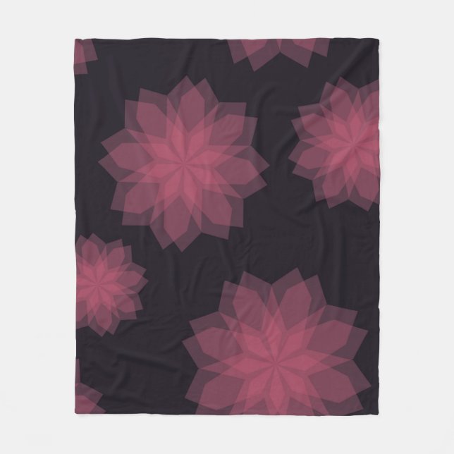 Couverture Polaire Rose, cool, tendance, abstraction de fleurs modern (Devant)