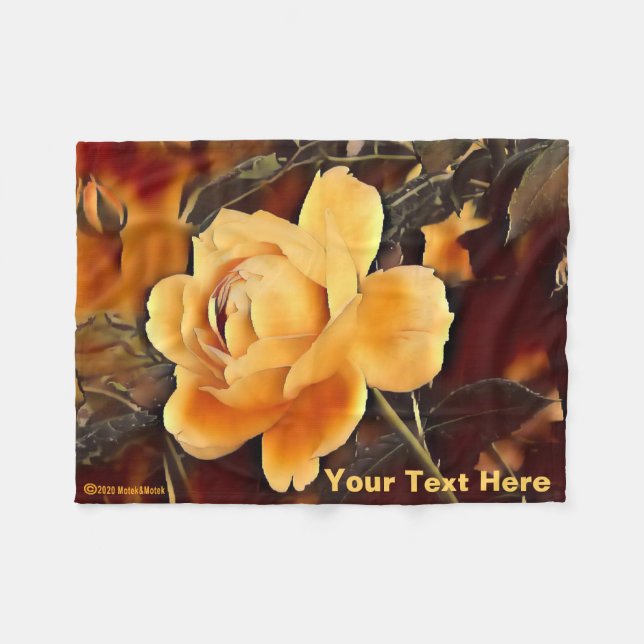 Couverture Polaire Rose de flamme (Devant (Horizontal))