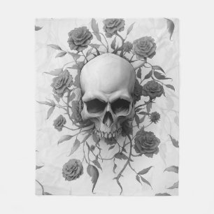 Couverture Polaire Rose floral gothique foncé