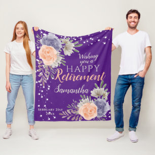 Couverture Polaire Rose Floral Retraite Peony pourpre