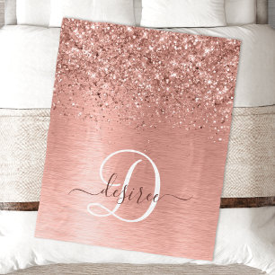 Couverture Polaire Rose Gold brossé Parties scintillant métallique No