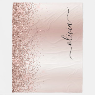 Couverture Polaire Rose Gold - Parties scintillant rose pâle Nom du m