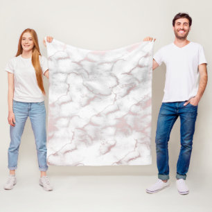 Couverture Polaire Rose Gold Rose Pâle Marbre Moderne Chic Tendance