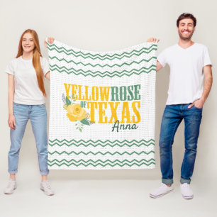Couverture Polaire Rose jaune du Texas - Rose unique